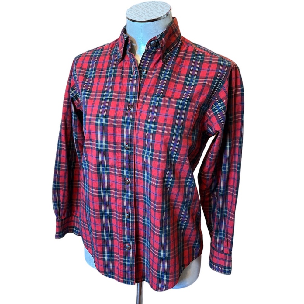 Ruff Hewn True American Wear Women’s button down blouse 100% cotton plai…
